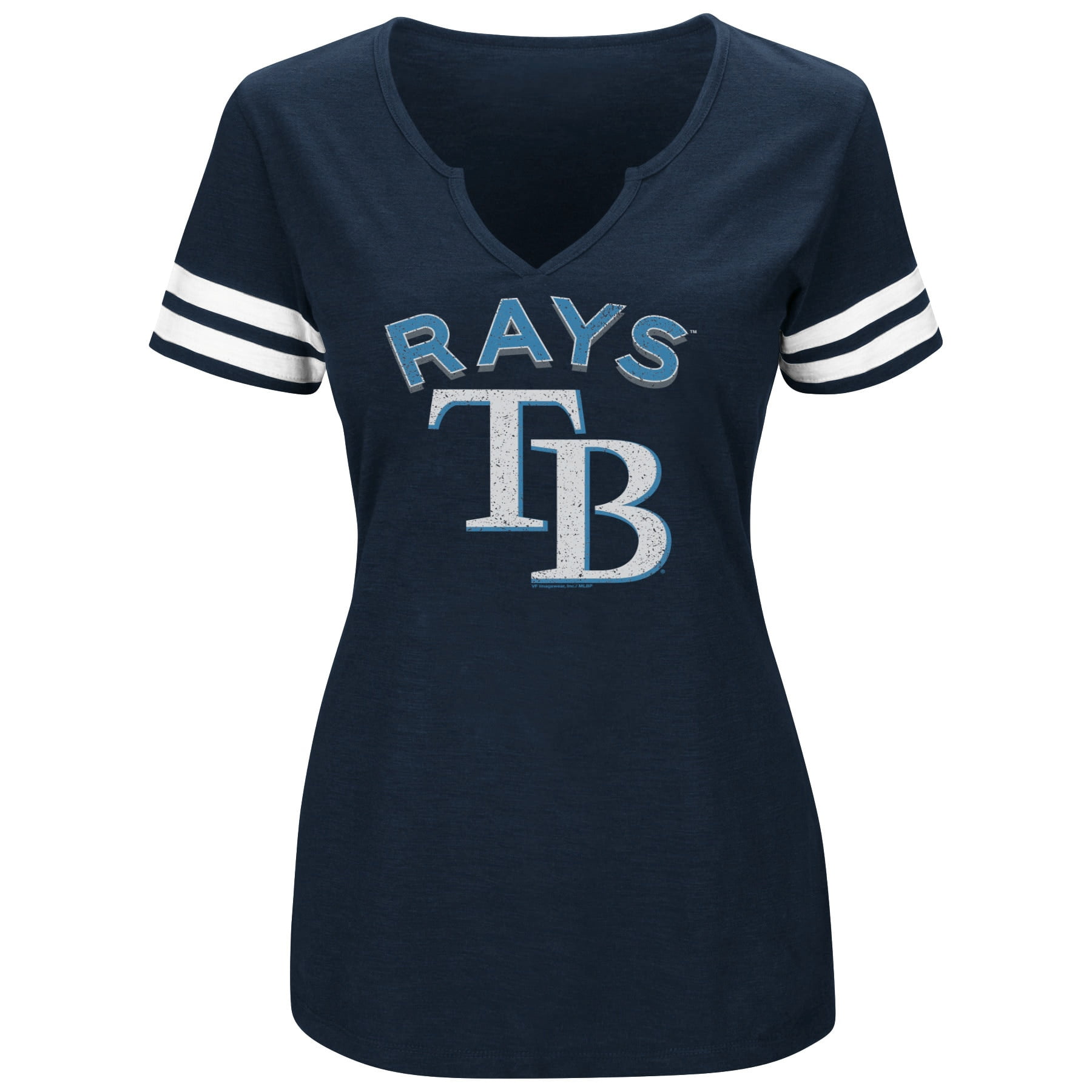 Women's Majestic Navy/White Tampa Bay Rays Decisive Moment V-Notch T-Shirt - Walmart.com 