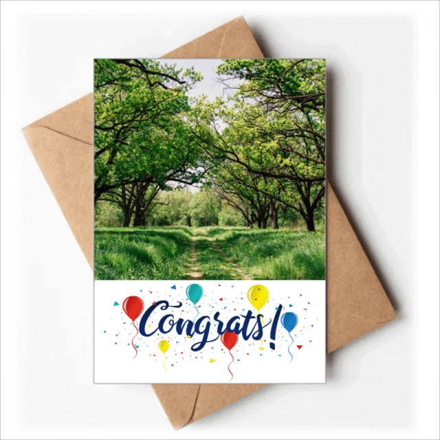 Luz verde de paisaje de naturaleza forestal de la ciencia Sobre de la Carta de felicitación de la tarjeta de matrimonio