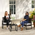 thumbnail image 2 of 3pcs Patio Rattan Wicker Coffee Set Outdoor Garden Chair Table Set, 2 of 10