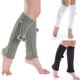 thumbnail image 2 of Women Winter Twist Cable Knitted Leg Warmers Cute Plush Ball Bowknot Solid Color Boot Topper Cuffs Warm Knee High Socks Light gray, 2 of 2