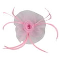 thumbnail image 6 of Uooqdmx Fascinators Hats for Women, Tea Party Hats for Women, Feather Headpiece, Fascinators Pillbox Flower Hat for Tea Wedding Church, Tea Party Accessories for Women, Pink 2 One Size, 6 of 7