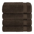 thumbnail image 4 of Cotton Paradise 100% Cotton Turkish 4 Piece Hand Towel Set, Soft Absorbent Face Towels Clearance Set, Brown, 4 of 6