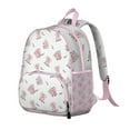 thumbnail image 2 of Abstract Pig Print Student Backpack – Cute Farm Animal Cartoon with Floral Watercolor Style, Aesthetic and Artistic Pattern, 2 of 6