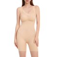 thumbnail image 1 of Women Solid BodySuit Shaping Mesh Splice With Chest Pads Support Jumpsuit 7x Waist Trainer, 1 of 4