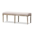 thumbnail image 1 of Baxton Studio Banc Clairette en Beige et Marron, 1 of 6