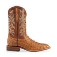 thumbnail image 2 of Justin Men's Waxy Full Quill Ostrich Western Boot Broad Square Toe Cognac 10.5 D(M) US, 2 of 7