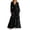Black, variant on ZHOGXU Fashion Womens A Line Midi Dresses Solid Color V Neck Long Sleeve Regular Fit Office Daily Wear