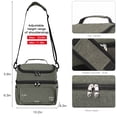thumbnail image 6 of COUTUDI 14L Large Insulated Lunch Bag for Men Women Adult Reusable Leakproof Tote Cooler Lunch Bag for Office Work Double Deck with Shoulder Straps Darkgreen, 6 of 6