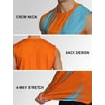 thumbnail image 5 of Men's Tank Tops Quick Dry Workout Swim Beach Shirts Athletic Sleeveless Shirts Stripe Orange M11 XL, 5 of 6