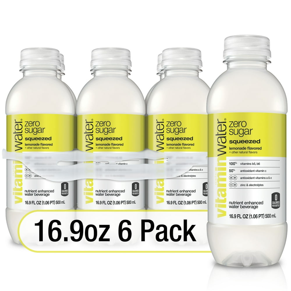vitaminwater zero squeezed, electrolyte enhanced water w/ vitamins, lemonade drinks, 16.9 fl oz