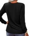 thumbnail image 3 of Leopardo Cuello En V Jersey Suelto Casual Manga Larga Top Túnica Suave De Moda Para Mujer Negro XL, 3 of 5