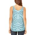 thumbnail image 2 of Tiki God Blue Face Luau Juniors Flowy Side Slit Tank Top Multi MD, 2 of 2