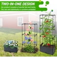 thumbnail image 4 of 2 Packs Raised Garden Bed Tomato Planter Box with Trellis, 43.4" Self-Watering Tomato Cage with Rectangular Trellis for Climbing Plants, Flowers, Vegetables, Vine in Patio Garden Indoor Outdoor, 4 of 8