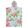 thumbnail image 2 of Kid Hooded Beach Towel inch Bath Poncho Towels Soft Absorbent Quick Dry for Boy Girl Rose and Leaves M, 2 of 7