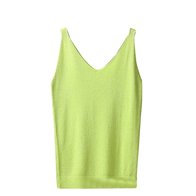 Mrat Lot de Débardeurs Femme Été Imprimé Sans Manches Col Rond Débardeurs Col Rond Lot de Débardeurs pour Femmes P-261 Vert Armée Taille Unique