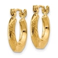 thumbnail image 2 of Primal Gold 14 Karat Yellow Gold Polished Patterned Hollow Hoop Earrings, 2 of 4