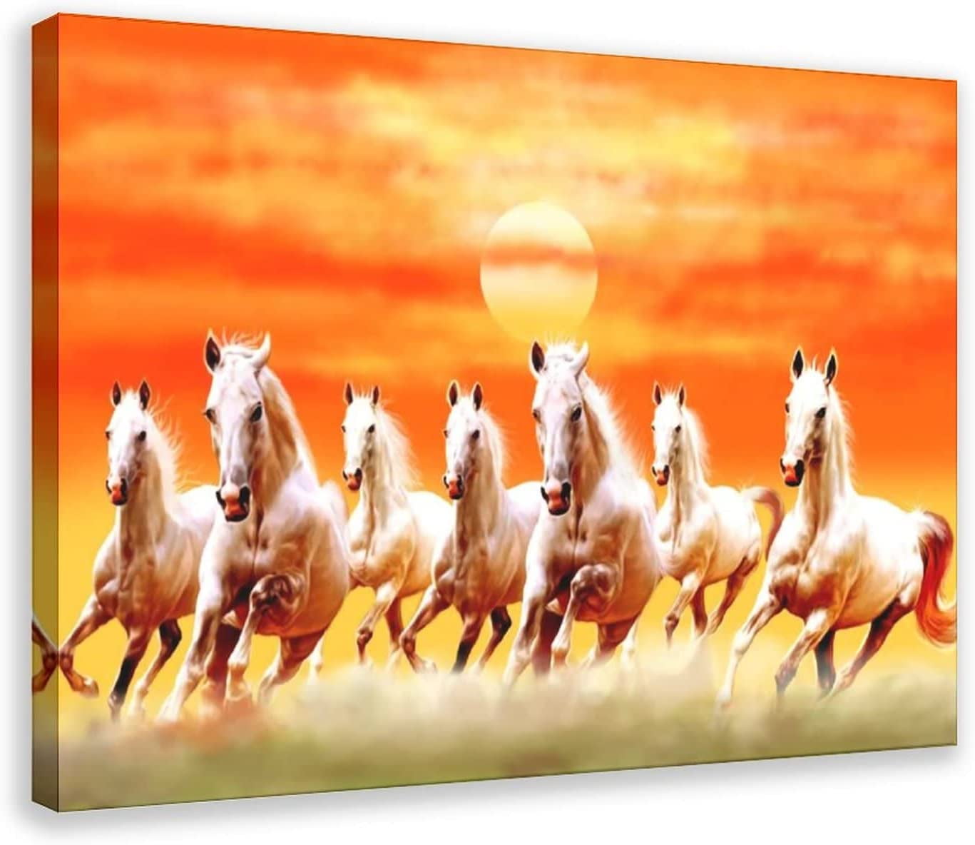 Seven Lucky Running Wild Horses Wall Art Animal Posters 3 Canvas Poster Wall Art Decor Print