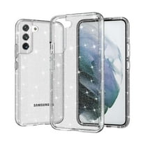 Glitter Clear Case for Samsung Galaxy S23 Plus, Shining Sparkle Military Grade Soft TPU Anti-Scratch Shockproof Cover Full Coverage Non-Yellowing Non-Slip Translucent Slim Lightweight Case,White
