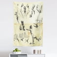 thumbnail image 1 of Sketchy Tapestry, Arrangement of Different Soccer Player Goalkeeper Theme Sketch Art, Fabric Wall Hanging Decor for Bedroom Living Room Dorm, 5 Sizes, Charcoal Grey Yellow, by Ambesonne, 1 of 1