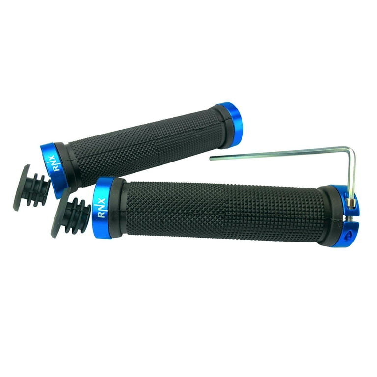 RNX Lock on Blue Bike Grips MTB BMX Mountain Bike Handlebar Grips
