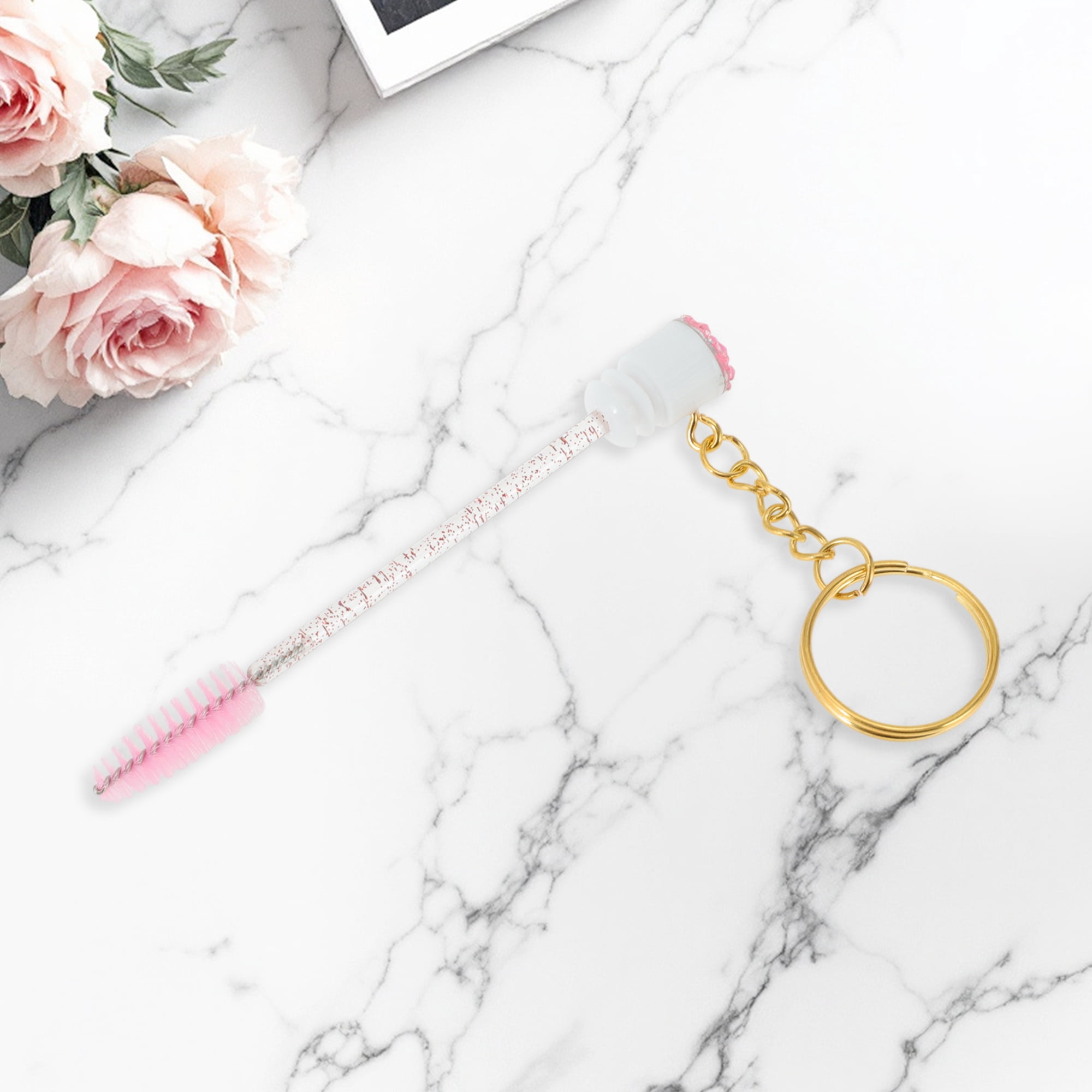 Unique Bargains 1 Pc Durable Eyelash Brush in Tube Design with Gold-Tone Buckle Pink