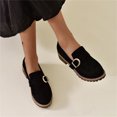 thumbnail image 5 of NOKIO Ladies Fashion Solid Color Flock Shallow Comfort Belt Buckle Heel Casual Shoes Loafers for Women Penny Loafers Women's Loafers & Slip-ons Ladies Flats Shoes Business Casual Shoes, 5 of 9