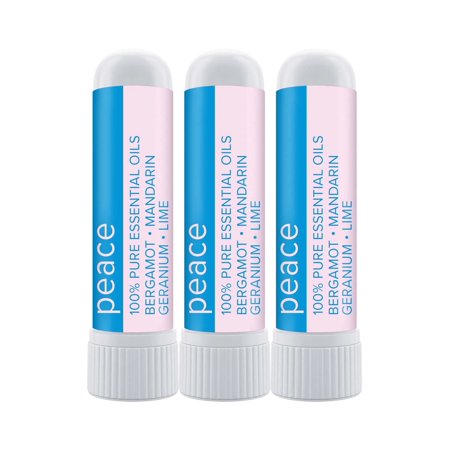 MOXE Peace Essential Oil Nasal Stick Inhaler with Citrus & Earthy Scent – Portable Scent Stick, 3 Pack