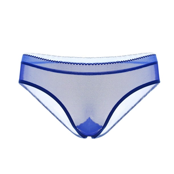 B91xZ Womens Cotton Underwear Invisible Seamless Bikini Underwear Half Back  Coverage Panties,Blue One Size