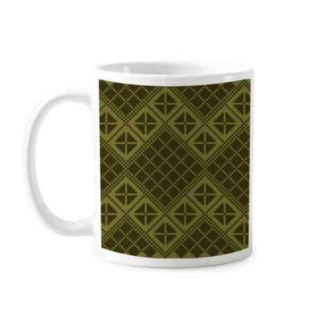 

Green Rhombus Triangle Illustration Pattern Mug Pottery Cerac Coffee Porcelain Cup Tableware