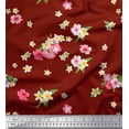 thumbnail image 1 of Soimoi Viscose Chiffon Fabric Leaves & Plumeria Floral Print Sewing Fabric Yard 42 Inch Wide, 1 of 3