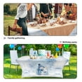 thumbnail image 5 of TSOVTHRID Cute Snowman Rabbit Print Tablecloth 6FT Tight Fitted Wrinkle Resistant Table Cloth Stretch Rectangular Patio Table Cover for Event, Banquet，Parties Christmas Decor, 5 of 7