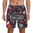 thumbnail image 2 of Picia Merry Christmas pattern Mens Swim Trunks with Compression Liner Stretch Beach Shorts Quick Dry with Zipper Pockets No-Chafing Board Shorts-Medium, 2 of 9