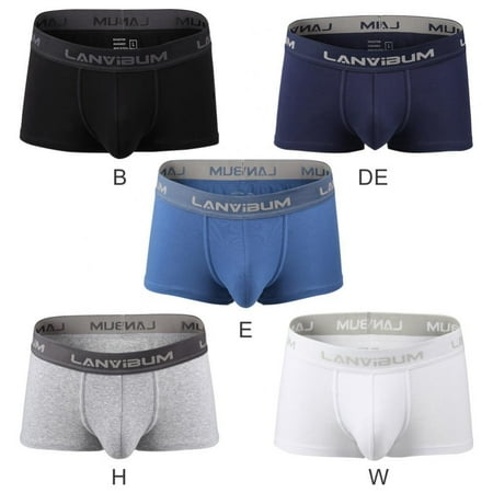 

Men s Solid Color Loose Fit 3D U-convex Soft Breathable Underpants Casual Sports Boxer Brief Mid-Rise Threaded Cotton Comfortable Boyshorts(4-Packs)