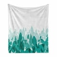 thumbnail image 1 of Butterfly Soft Flannel Fleece Blanket, Abstract Spring Nature Theme Butterfly Silhouettes Peaceful Romantic Illustration, Cozy Plush for Indoor and Outdoor Use, 50" x 70", Teal White, by Ambesonne, 1 of 6