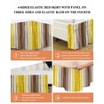 thumbnail image 6 of Yellow Brown Wrap Around Bed Skirts for California King Bed 18" Drop,Bed Skirt with Adjustable Elastic Belt Dust Ruffle Bed Valance for Bedroom Farmhouse Wood Grain Vintage Striped Bed Frame Cover, 6 of 7