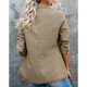 thumbnail image 4 of Blazer Slim Fit Manga larga Cuello vuelto Estampado de cuadrícula Botones de puño Blazer de mujer de moda Caqui S, 4 of 6