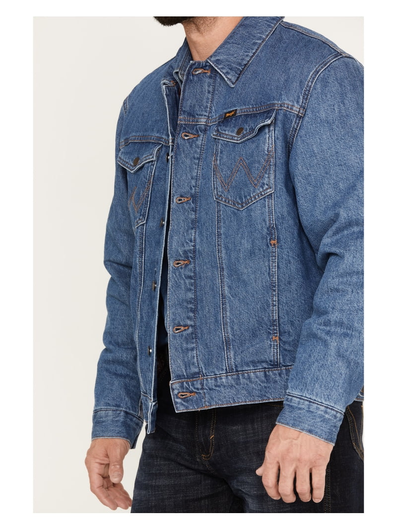 Wrangler Men's Serape Lined Denim Jacket Blue XX- - Walmart.com