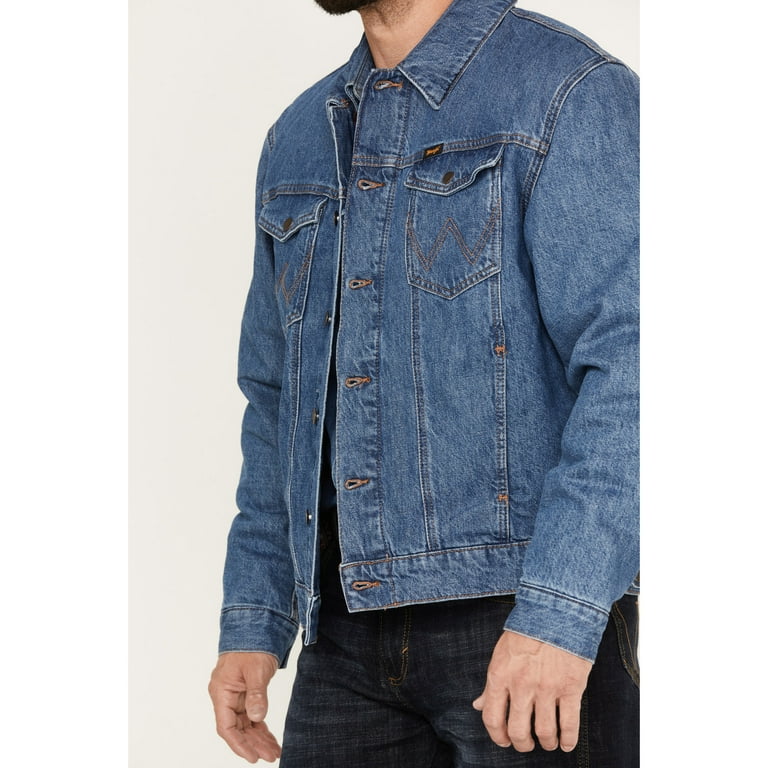 Wrangler Men's Serape Lined Denim Jacket Blue X- - Walmart.com