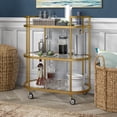 thumbnail image 4 of Evelyn&Zoe Leif 30" Wide Oval Bar Cart, Brass, 4 of 7