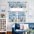 thumbnail image 2 of Blue Starfish Coastal Kitchen Curtains Sets for Windows 36 Inch Length, Nautical Shell Summer Beach Vintage Rod Pocket Window Treatments Tier Curtains and Valances Set for Bedroom/Bathroom, 2 of 8