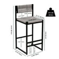 thumbnail image 3 of Metal Bar Stools Set of 2, Counter Height Stools with Rattan Woven Seat, Bar Stool Chairs with Footrest for Kitchen Island, Dining Room, 220LBS Weight Capacity, Grey, 3 of 9