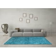 thumbnail image 3 of Ahgly Company Indoor Square Oriental Light Blue Industrial Area Rugs, 3' Square, 3 of 4