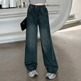 thumbnail image 4 of Cowsor Girls Baggy Jeans Distressed Denim Pants Elastic Waist Wide Leg Jeans for Girls Kids Loose, 4 of 7
