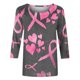 thumbnail image 3 of Camisetas Casuales de las Mujeres Impresas 3/4 Manga Blusa Cuello Redondo Estante de Imitación, Moda Casual Top para las Mujeres, 3 of 5