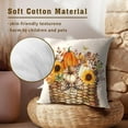 thumbnail image 5 of Fall Autumn Throw Pillow Covers 18 X 18 Inch Set of 2, Pumpkin Sunflowers Leaves Basket Square Pillowcase Couch Cushion Cover Thanksgiving Farmhouse Decoration for Home, 5 of 6