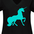 thumbnail image 4 of Inktastic Aqua Unicorn Women's Plus Size V-Neck T-Shirt, 4 of 5