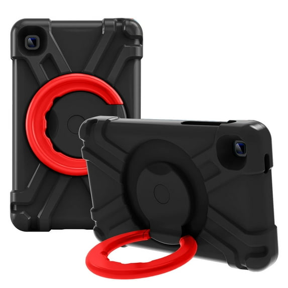 Allytech for Galaxy Tab A7 Lite 8.7" Case 2021(Model SM-T220/SM-T225), Shockproof Protective Kids Friendly Heavy Duty Handle Rotatable Kickstand Case for Samsung Galaxy Tab A7 Lite 2021, Black Red
