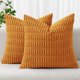 thumbnail image 1 of wonima44 MIULEE Pack of 2 Burnt Orange Corduroy Decorative Fall Pillow Covers 16x16 Inch Soft Boho Striped Throw Pillow Covers Modern Farmhouse Home Decor for Summer Sofa Living Room Couch Bed, 1 of 1