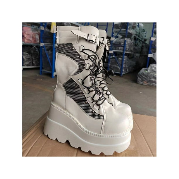 Bottes moto shop femme talon compensé