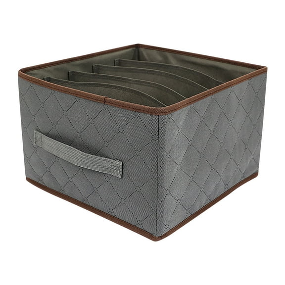 Hxlamzoo Extra Large 5-Compartment Closet Organizer for Sweaters, Shirts & Sheets - Breathable Non-Woven Wardrobe Storage Box with Sturdy Board, Space-Saving Bedroom Shelf Organizer